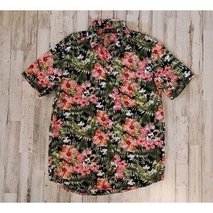 Disney Mickey Mouse Hawaiian Shirt Men's Small Tropical Button Up Vacation